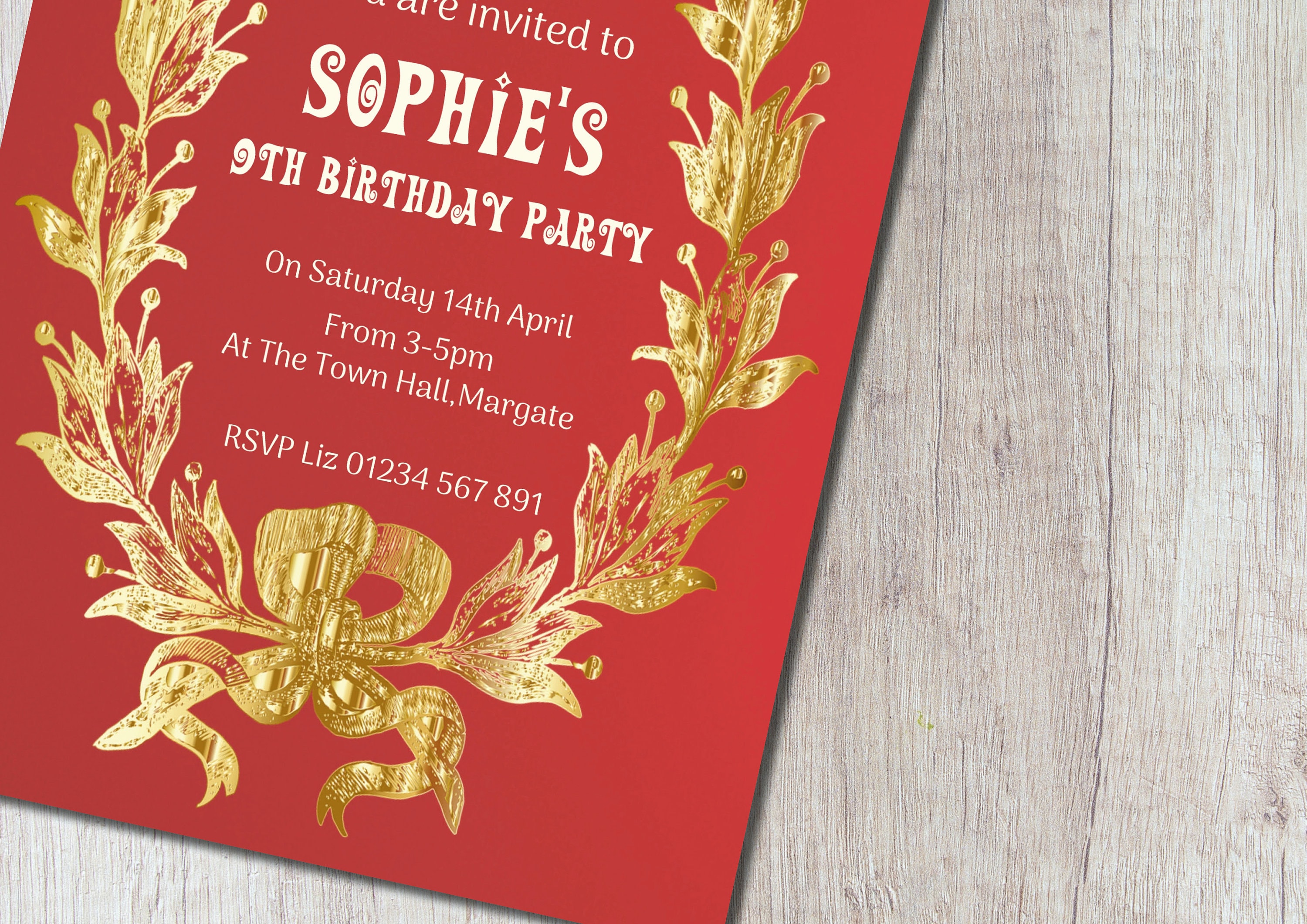 Royal Themed Party Invitation for Birthday or Other Princess Partys