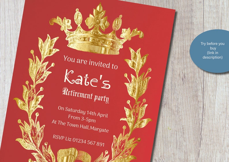 Royal Themed Party Invitation for Birthday or Other Princess Partys