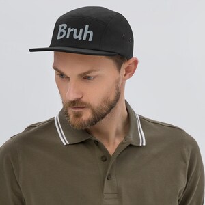 Bruh Embroidered Five Panel Cap Made With 100% Cotton, Dad  Hat, Summer Cap, Baseball Cap, Cool Hat, Snapback Cap, Men Cool Cap