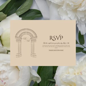 Inserto RSVP per matrimonio editoriale, invito/inserto minimalista stampabile, modello di carta RSVP per matrimonio senza tempo modificabile, elegante carta RSVP