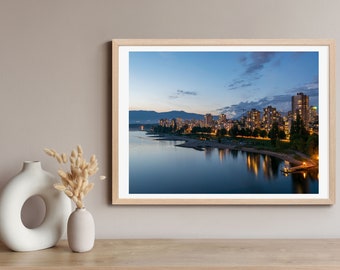 Vancouver Canada Skyline Photographic Print, Downtown Vancouver British Columbia, Home Decor