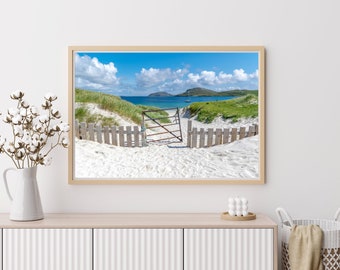 Outer Hebrides Vatersay Beach Print, Hébrides extérieures Western Isles Scotland, Écosse Poster, Home Decor