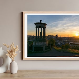 Edinburgh Calton Hill Sunset Print, Edinburgh Scotland, Scotland Poster, Home Decor