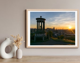 Edinburgh Calton Hill Sunset Print, Edinburgh Scotland, Scotland Poster, Home Decor