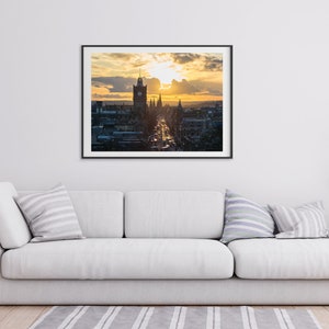 Edinburgh Sunset from Calton Hill Print, Balmoral Hotel, Edinburgh Scotland, Scotland Poster, Home Decor image 2