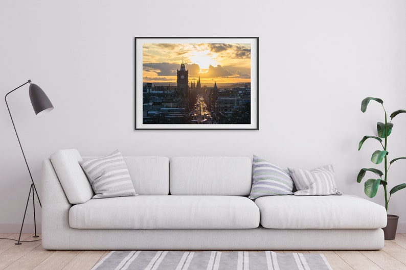 Edinburgh Sunset from Calton Hill Print, Balmoral Hotel, Edinburgh Scotland, Scotland Poster, Home Decor image 2