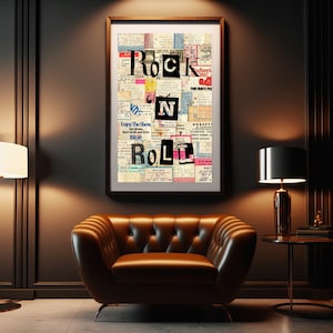 Rock n Roll Printable Wall Art Digital Download, Vintage 80s Concert Tickets, Instant Gallery Home Decor