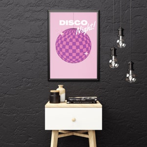 Disco Night Instant Digital Download Printable Wall Art