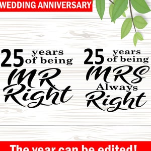 25th Wedding Anniversary SVG Personalised PNG Shirt Design, Tumbler Wrap Svg Png