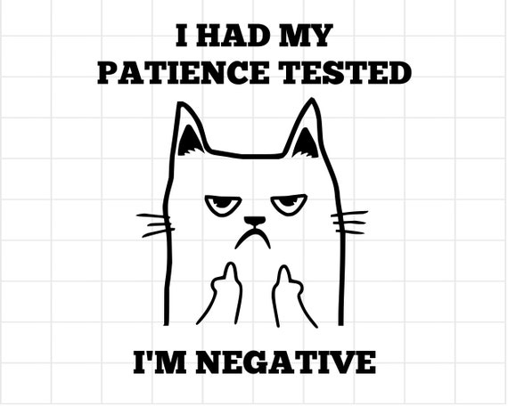 I Had My Patience Tested Im Negative SVG, Funny Quote SVG, Funny Cat PNG, Grumpy  Cat, Shirt Cut File, Tumbler Wrap Svg Png 