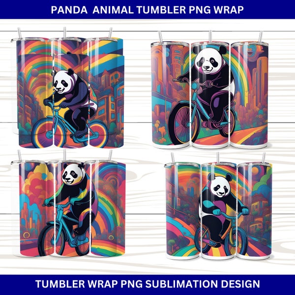 Cute Panda PNG Sublimation Tumbler Wrap Bundle   20oz Animal  Mugs Cups   Design AI Art Straight Skinny PNG Sublimation Tumbler Wrap  Design