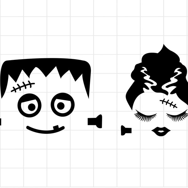 Frankenstein  SVG, Funny Boy Girl Halloween SVG, Cute Spooky Monster SVG Cut File, , Couples Sublimation Shirt Design Png