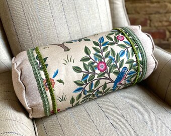 William Morris fabric large bolster cushion with inner