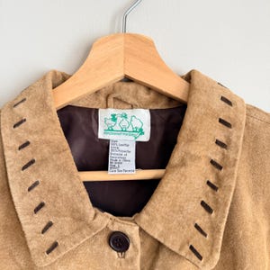 Vintage Quacker Factory Suede Leather Jacket - Horse Print Cowgirl Western Coat - Women's Large - Southwestern 90s Button Down image 5