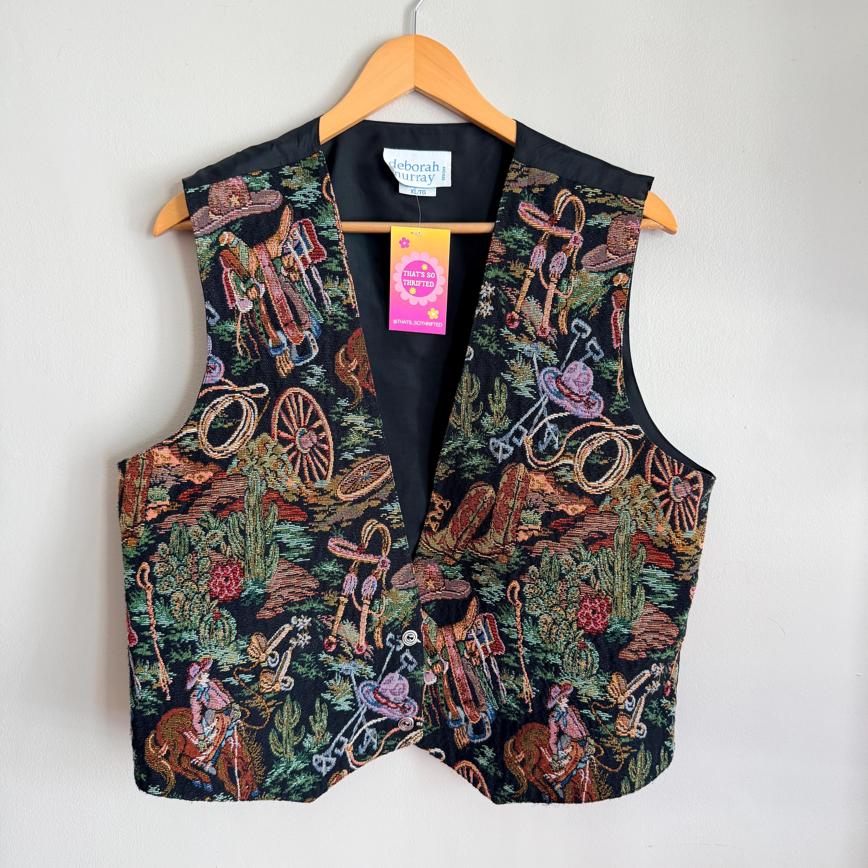90s Tapestry Vest - Etsy Denmark