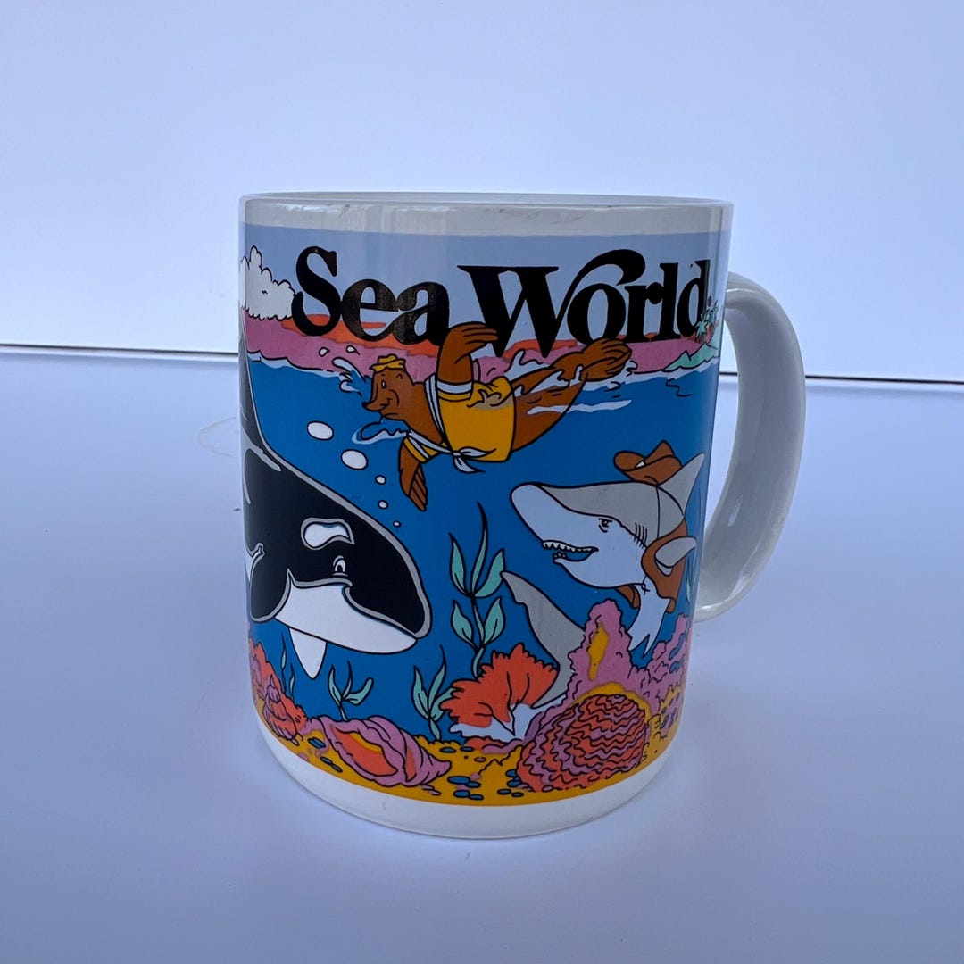 Vintage Seaworld Orca Killer Whale Dolphin Mug - Coffee Tea Mug Made in