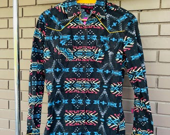 Vintage Western Pearl Snap Shirt - Rock&Roll Cowgirl Made in the USA Womens Medium