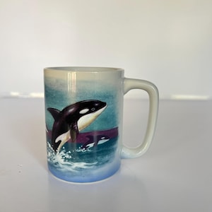 Vintage Orca Otagiri Mug - Coffee Tea Cup - Made in Japan - Whale Lover Mug