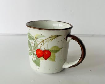Vintage Brown and White Glazed Coffee Mug - Coffee Tea Cup - Coffee Lover