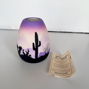 Vase du désert de Sonora de style vintage - décoration occidentale pourpre - poterie Cedar Mesa - poterie d'artiste amérindien