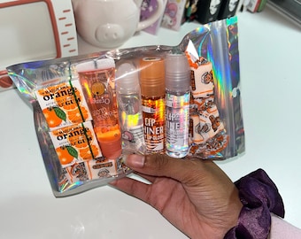 Paquete de brillo de labios Just Peachy No Vapes Brillo de labios naranja y melocotón y mezcla de caramelos