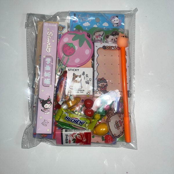 Asian Japanese Korean Handpicked Assorted Kawaii Mystery Stationery Scrapbooking Baggie