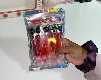 ¡NUEVO! Paquete de 5 variedades de brillo de labios con sabor a frutas Mega Bundle Pack SIN VAPES