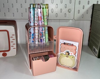 Mini Fridge Pen Holder and Storage Case | Kawaii Desk Organizer