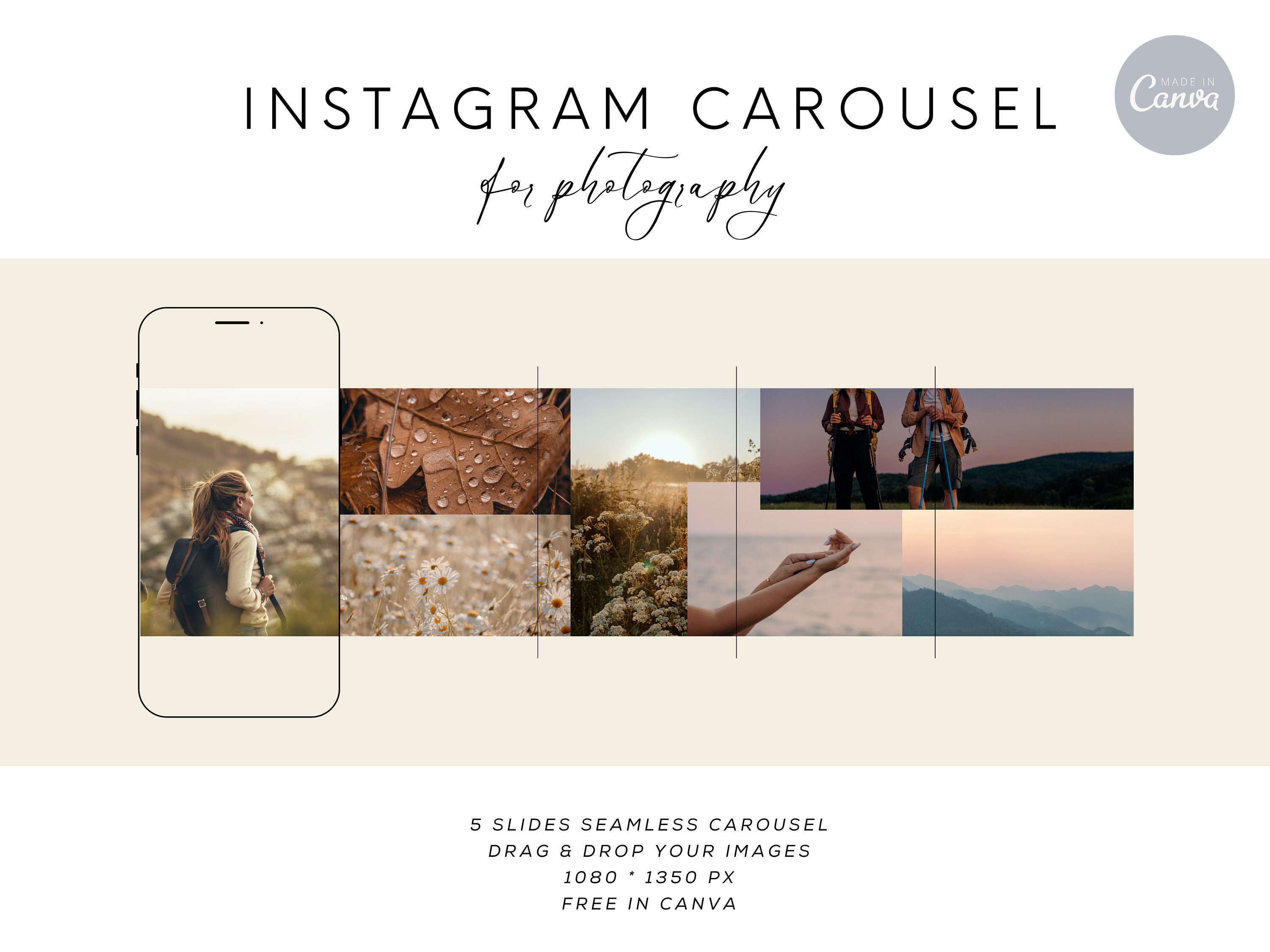 Photographer Instagram Carousel, Canva Instagram Template, Photographer ...