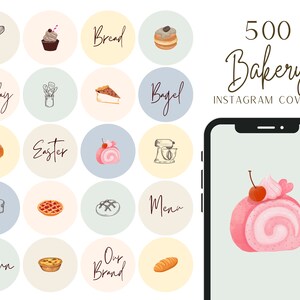 500 Bakery Instagram Story Highlights Icons | Instagram Story Highlight Covers | IG Story Highlight Icons | Bakery Icons | Bakery Template