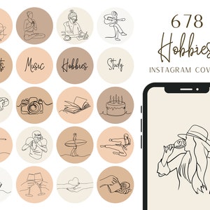 Hobby & Lifestyle Instagram Story Highlights Icons | Instagram Story Highlight Covers | IG Story Highlight Icons | Hobby Icons