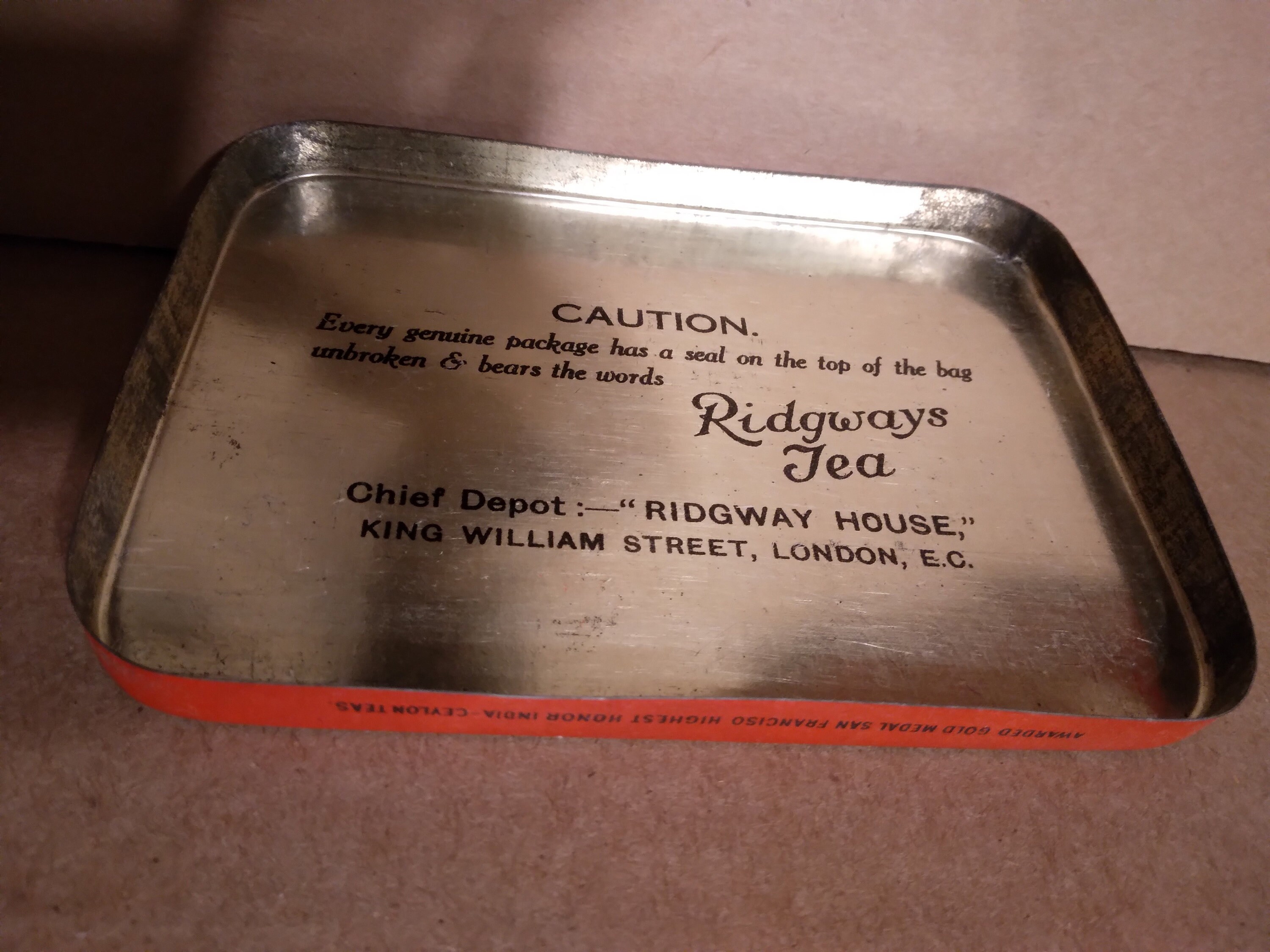 Tin Tea Box, Vintage Famous Red Tea Box, Ridgways Finest Darjeeling Tea ...