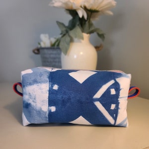 Hand Dyed Indigo Dopp Kit Makeup Bag Shaving Kit Travel Case Gift Made in USA Gift