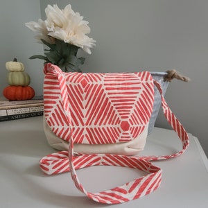 Handgefertigte Baumwolle Canvas Crossbody Bag Geschenk Made in USA Geschenk Handtasche Mutter Frau