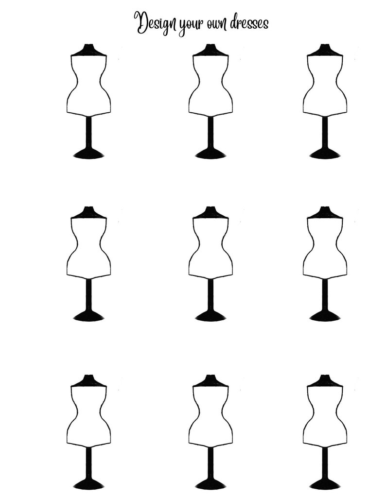 Printable Design Your Own Dress Game Etsy