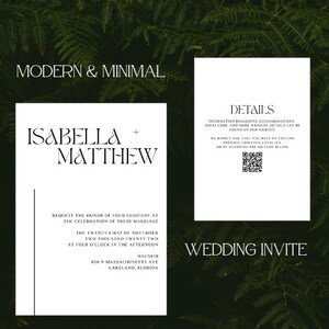 Black and White Modern Wedding Invitation Template, Minimalistic, Elegant, Customizable!