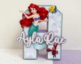 The Little Mermaid - 3D letters, The Little Mermaid Birthday Party, the Little Mermaid party Decor, Mermaid Ariel Sign