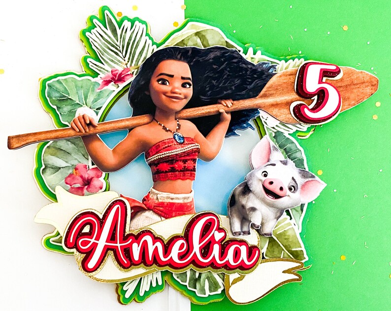 Custom 3D Moana Cake Topper Moana birthday party Moana Sign Moana party decor