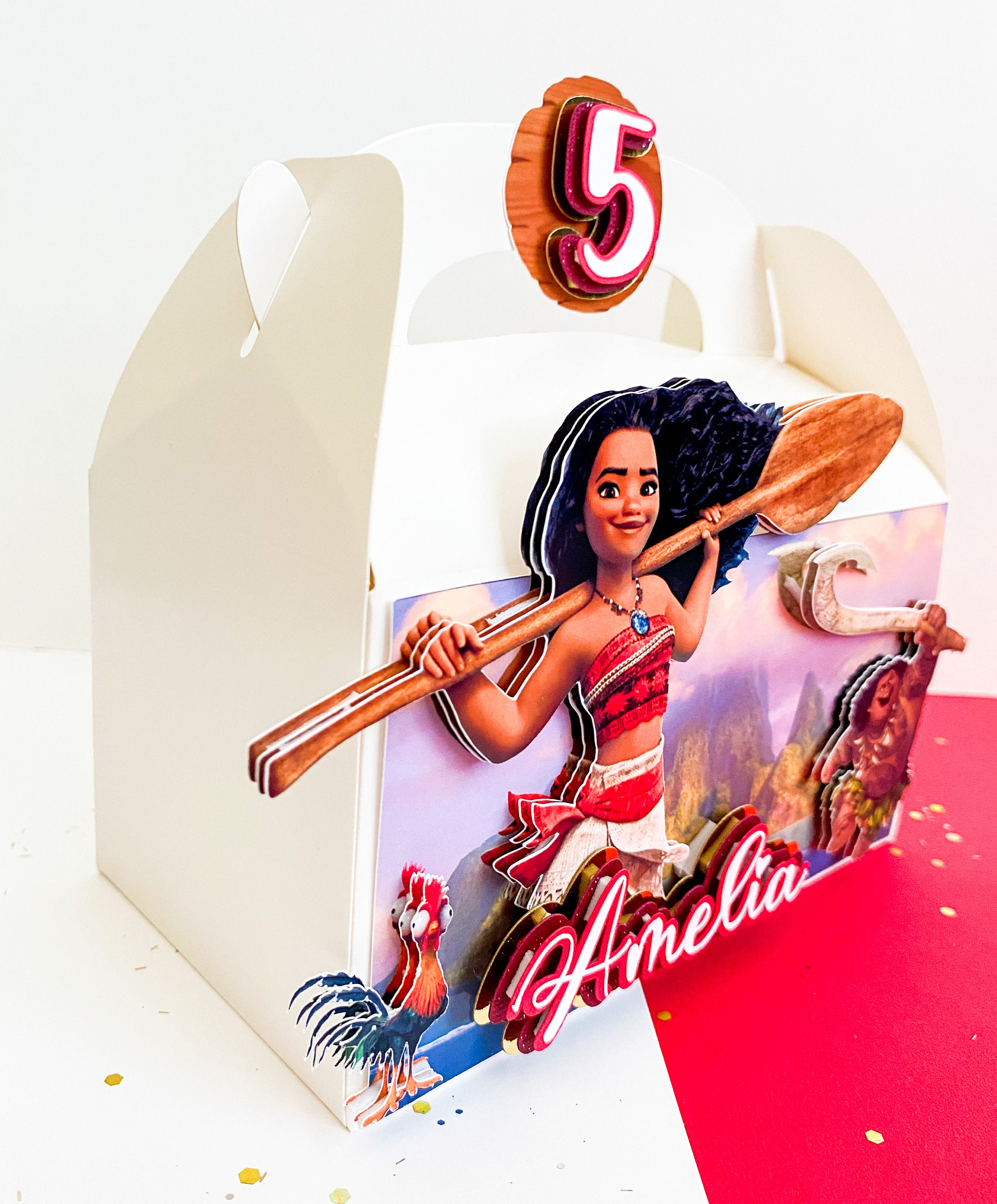 Custom Set of 3D Moana Favor Box Moana Party Moana Birthday Etsy