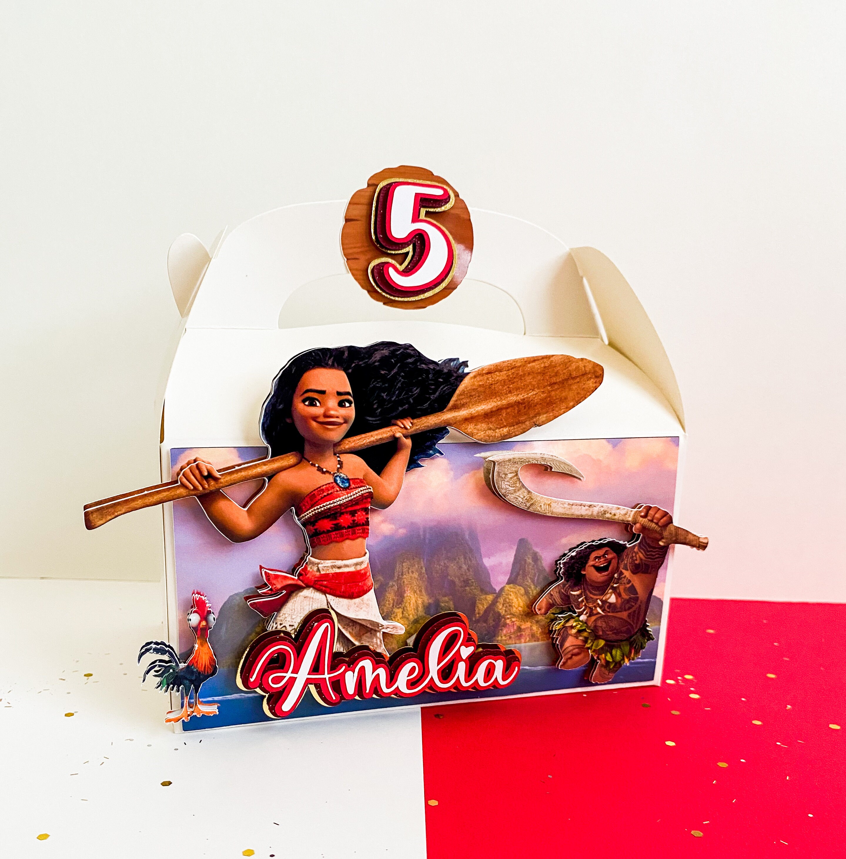 Custom Set of 3D Moana Favor Box Moana Party Moana Birthday Etsy