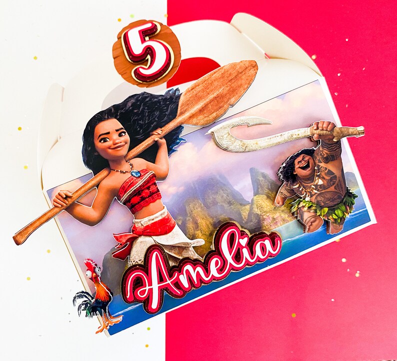 Custom Set of 3D Moana Favor Box Moana Party Moana Birthday Etsy