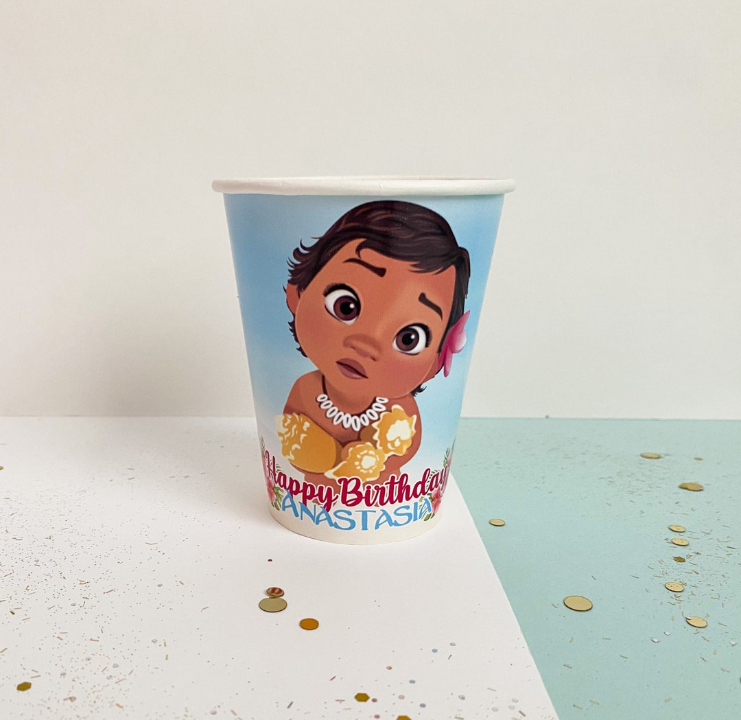 Custom Set of 20 Moana Party Cups 9oz Moana Birthday Party Etsy