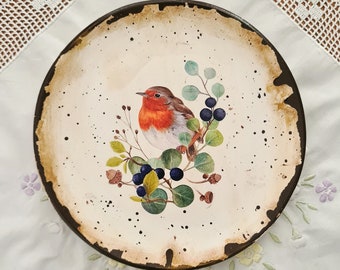 Wall Art, Bird Decorated Wall Plates, Authentic Home Decor, Nature Lover Gift Idea