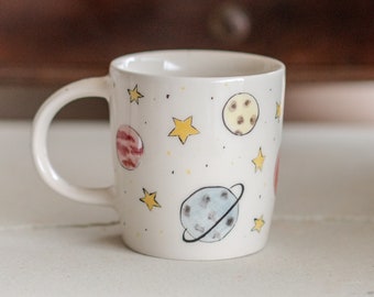 Planet Mug - Space Mug Celestial, Handmade Ceramic Mug, Gift for Science Lover