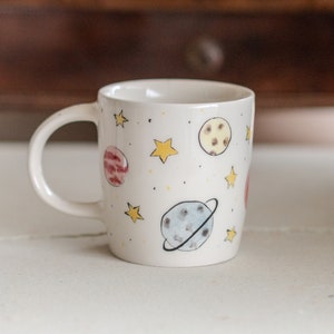 Planet Mug Space Mug Celestial, Handmade Ceramic Mug, Gift for Science Lover image 2