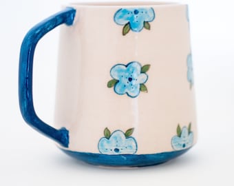 Blossom Coffee Mug | Large Size Flower Coffee Cup | Handmade and Hand Painted Coffee Mug Set