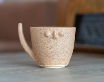Face Mug - Pottery Mug, Ceramic Coffee Mug, Handmade Coffee Cup, Unique Gift Idea