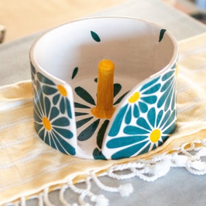Grande porta-toalhas de papel com decoração floral, porta-toalhas de 7 polegadas, decoração floral para cozinha