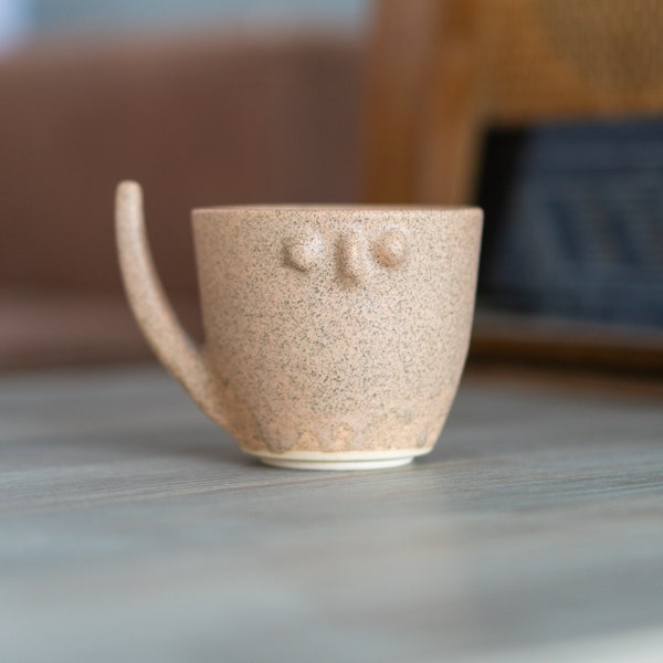 Face Mug - Pottery Mug, Ceramic Coffee Mug, Handmade Coffee Cup, Unique Gift Idea