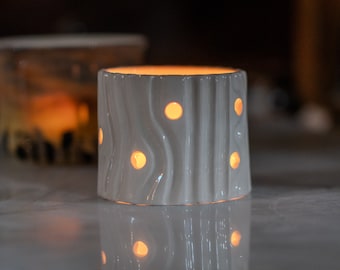 Tea Light Holder - Authentic Home Decor, Handmade Candle Holder, Ceramic Tealight Holder